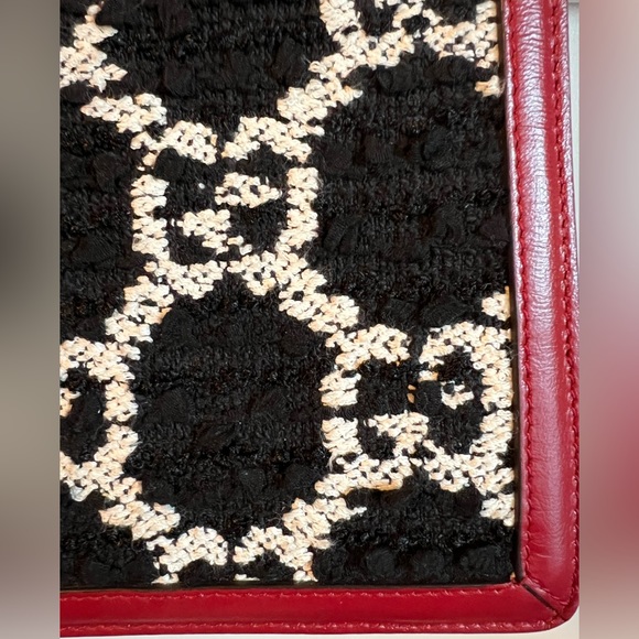 GUCCI Dionysus GG Black White Tweed Red Leather Bag Purse LMTD Edition HOST PICK - Picture 17 of 17